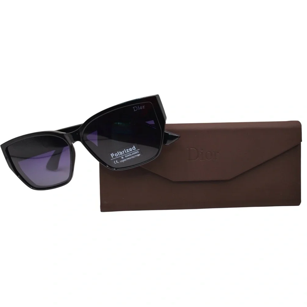 Dior Women’s Sunglasses | Black & White Temples | Gray/Purple Gradient Polarized - Picture 13 of 16